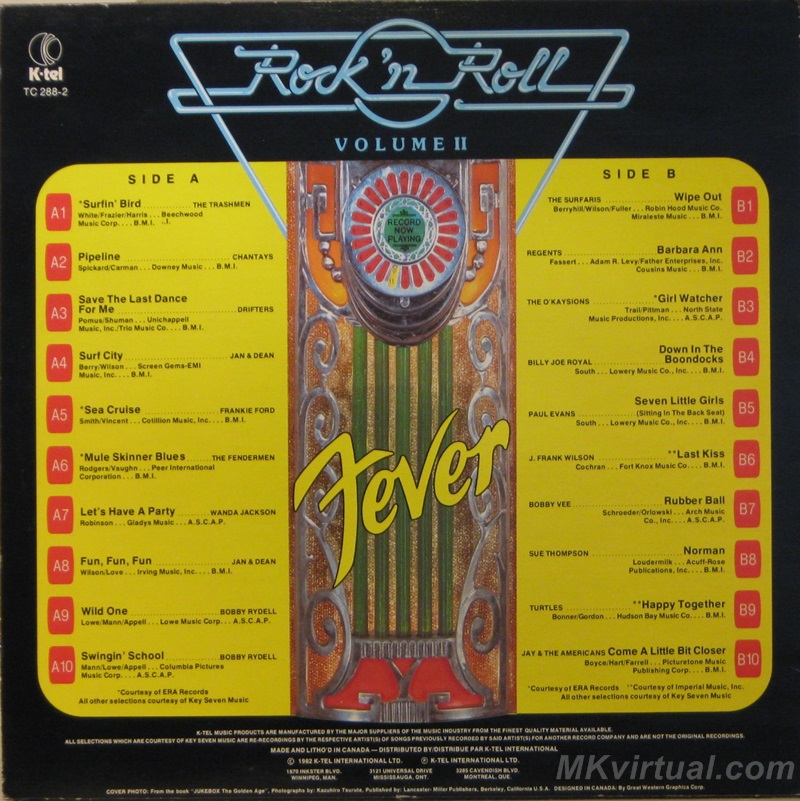 Rock 'n' Roll fever Volume II LP back