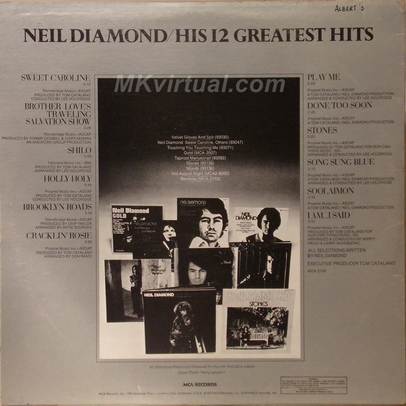 Neil Diamond - His 12 greatest hits