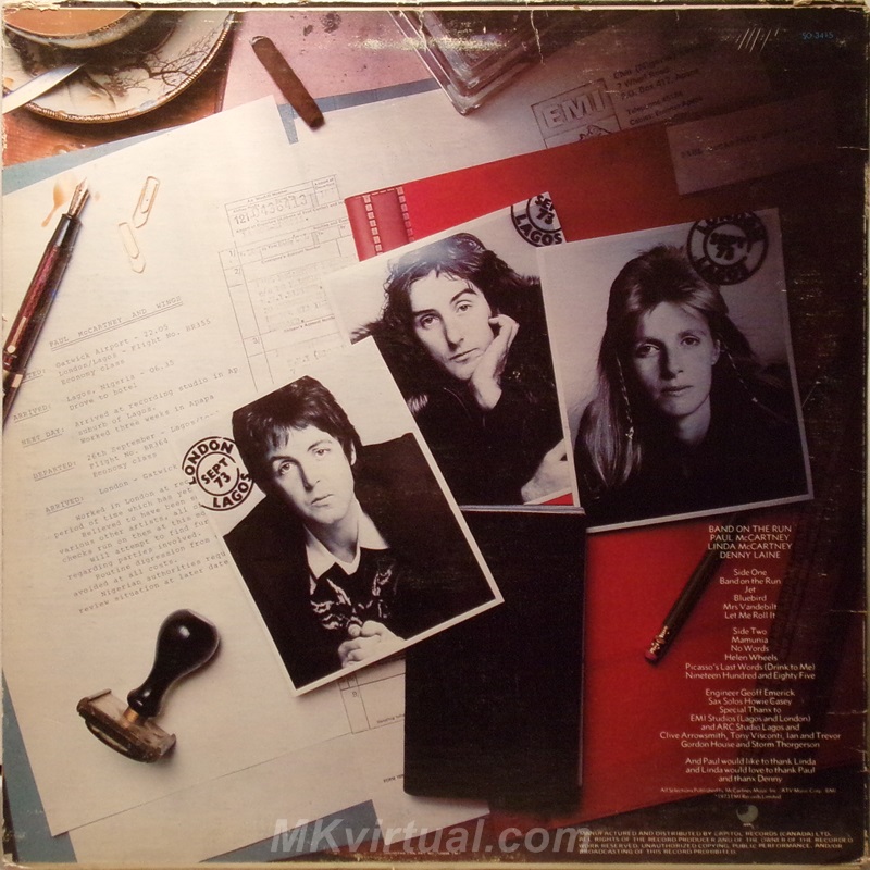 Paul McCartney Wing Band on the run