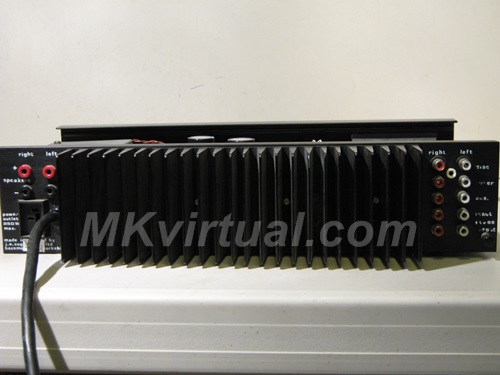 J.E. Sugden A-28 amplifier rear view